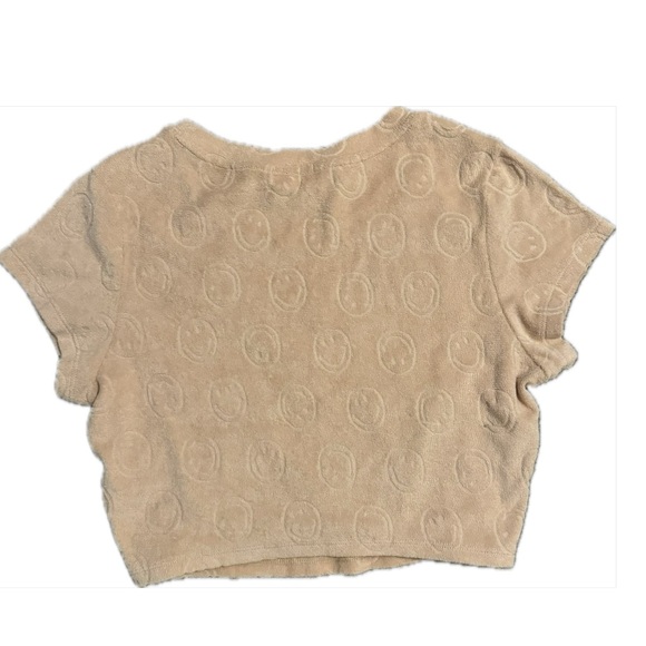 Aerie Offline Terry Cloth Smiley Face Baby Tee - Picture 3 of 4